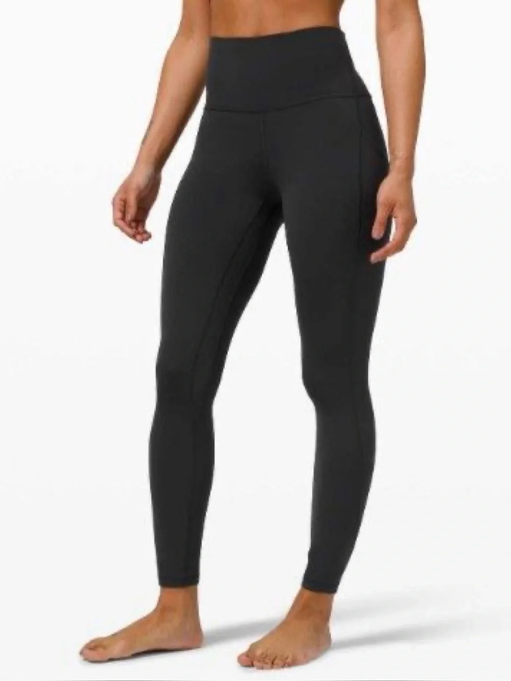 Lululemon Align High-Rise Black Leggings w/Pockets 25” - Size 2 (square dot)
